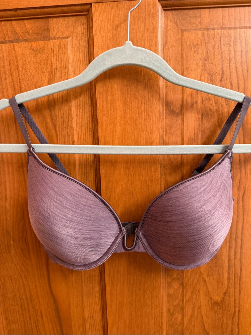 Vassarette Heathered Mauve U-Plunge Push-up Molded Bra